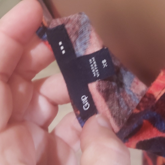 Gap xs sleeveless vneck bold artsy zigzag pattern elastic waist mesmerizing - Picture 7 of 8